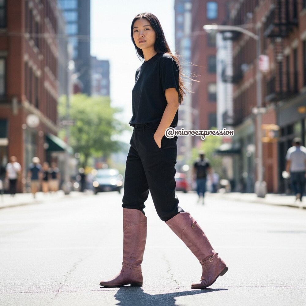 Frye Dorado Polished Genuine Leather Bordeaux/Light Red Knee High Riding… - Picture 2 of 16